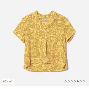 The Clean Silk Short-Sleeve Notch Shirt Everlane yellow